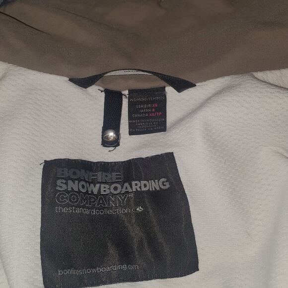 BONFIRE Size XS Woman's Snowboard Blur Ski Jacket White Green Logo NO HOOD - Picture 7 of 10